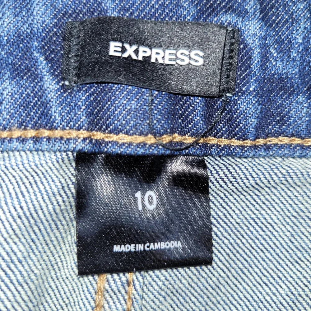 Express Womens Size 10 Medium Wash Mid‎ Rise Straight Leg Denim Jeans New